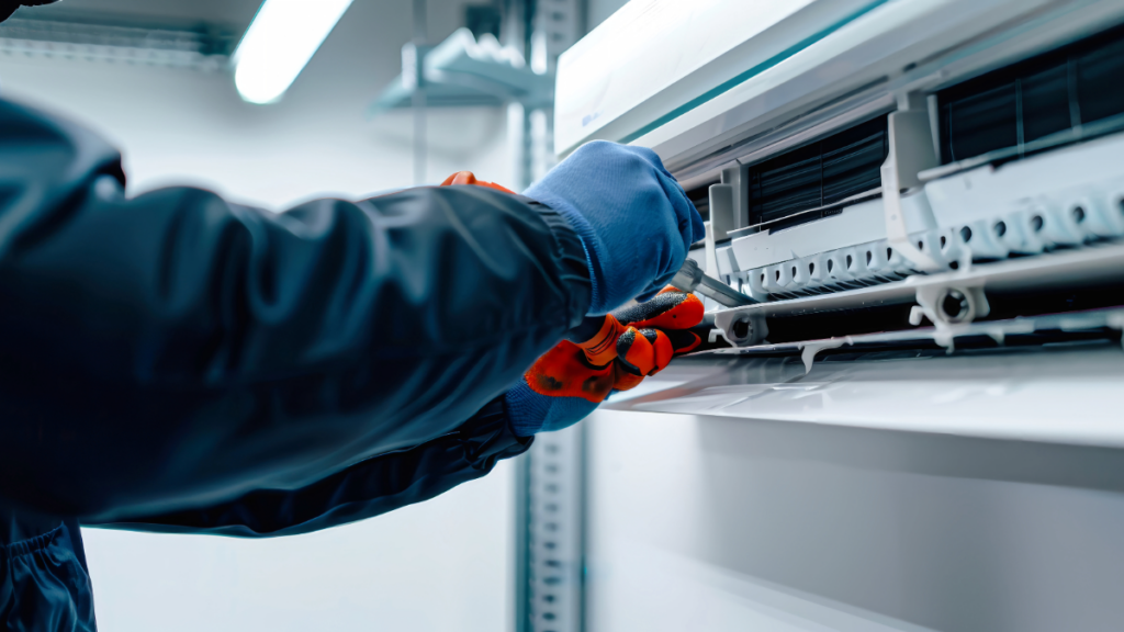 Mini-Split AC Systems: Best Brands, Efficiency, and Choosing the Right One 3 a technician performing maintenance on a ductless mini split ac unit 1024x576 1