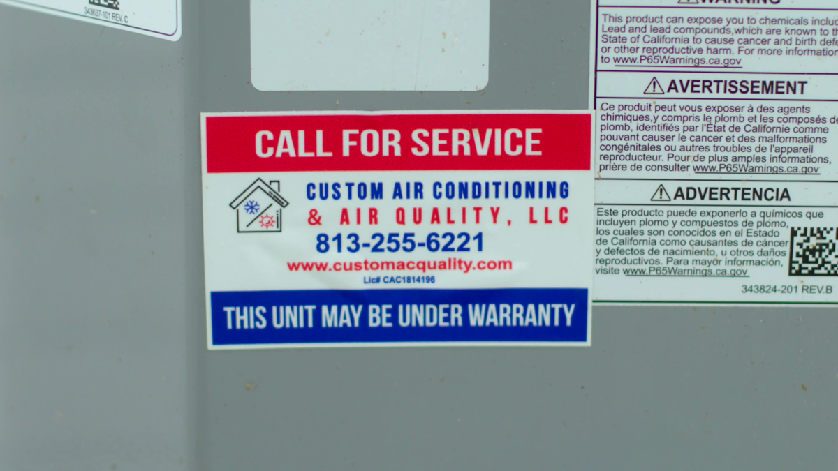 HVAC Maintenance Plan 5 Call us for a service sticker