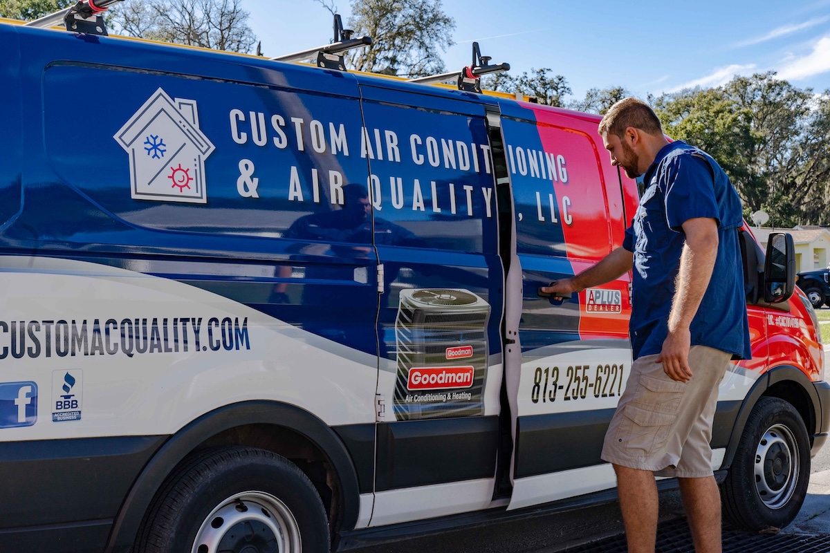 Dade City FL Air Conditioning & Air Quality Services 2 Custom AC tech serving a Dade City FL home
